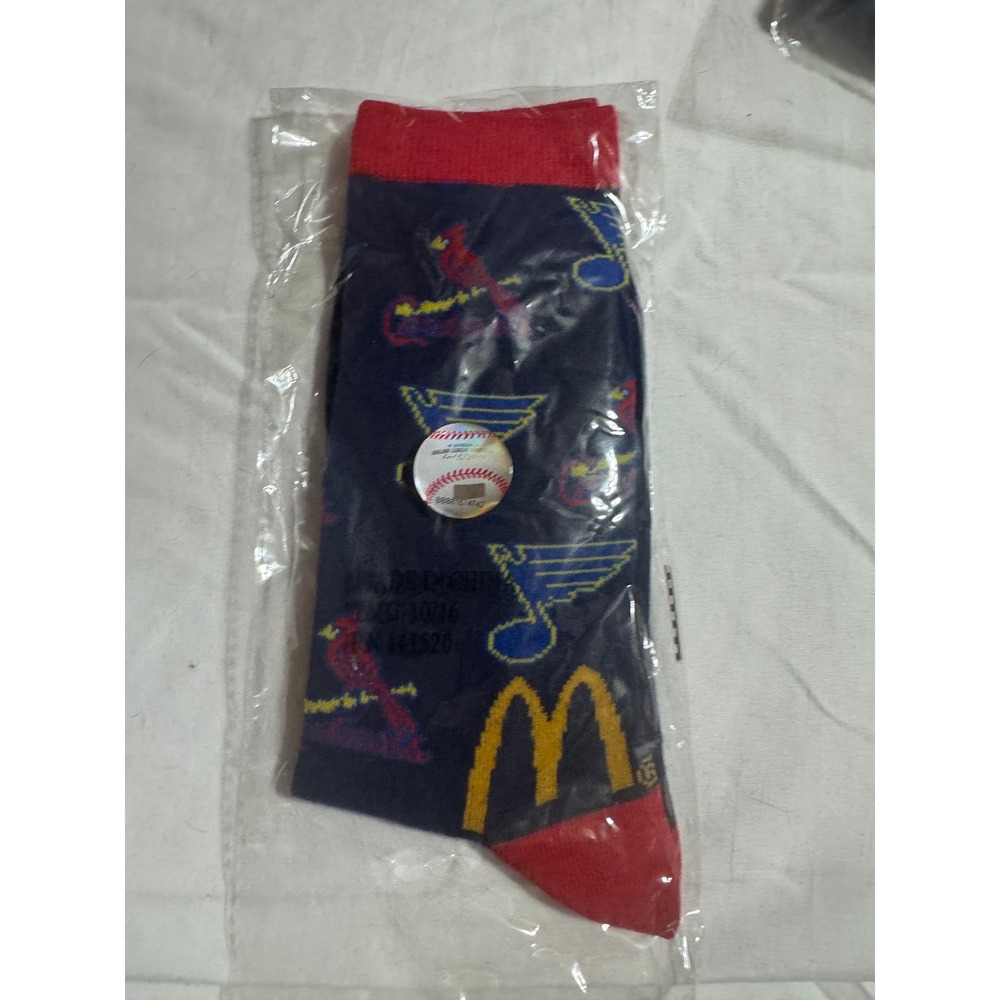 St Louis Cardinals Blues McDonalds Socks Navy Red MLB NHL Promo Crew Socks